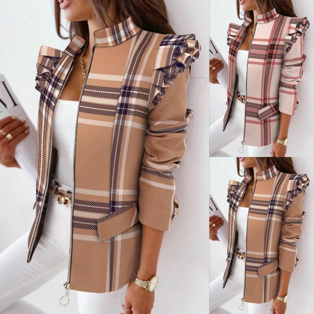 Carly – Jacke mit Leopardenmuster und Rüschen