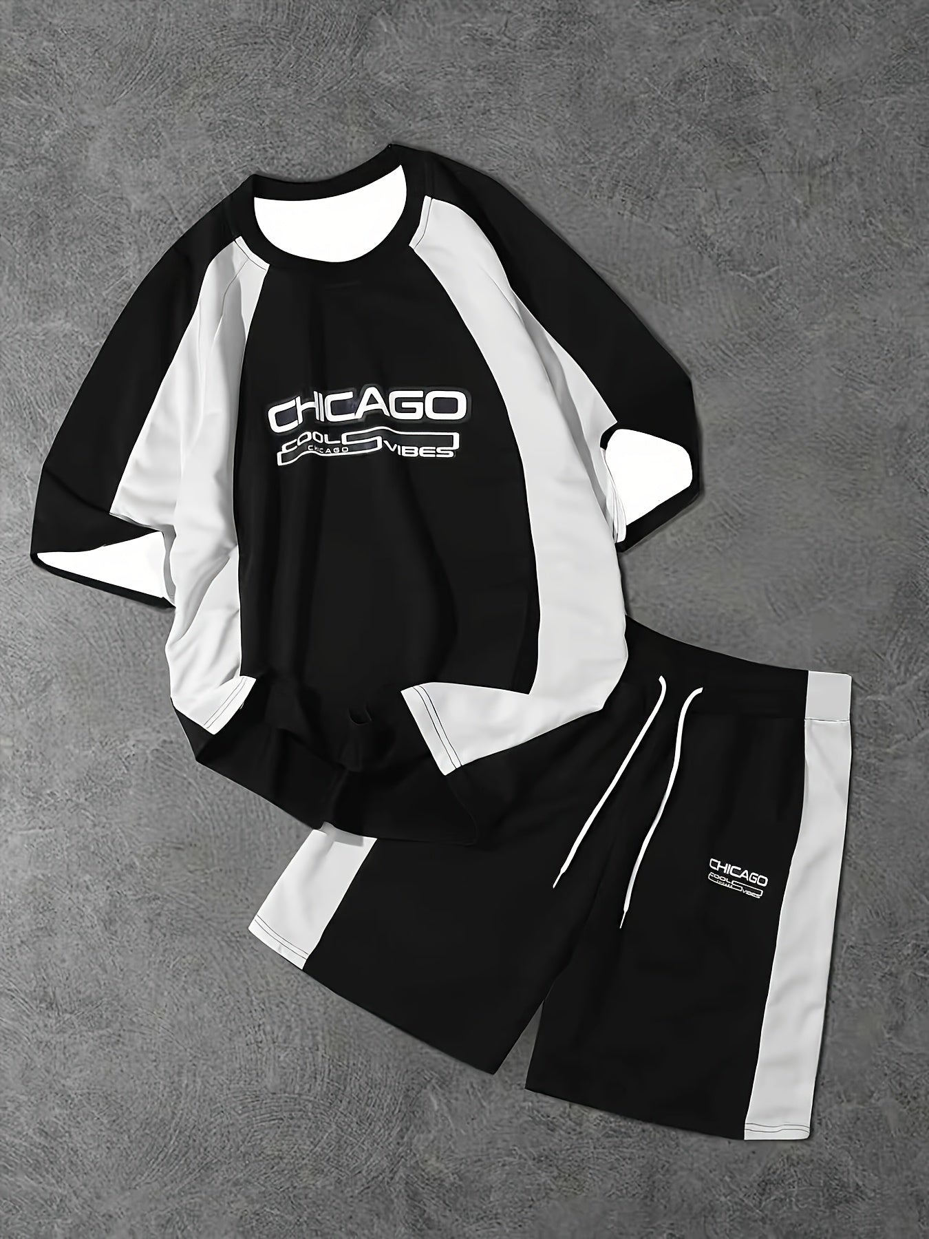 Herren Urban Streetwear Set mit Raglan-Shirt und Shorts – Sportlicher Freizeit-Look