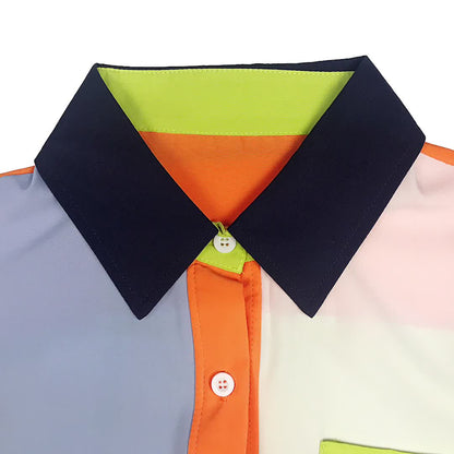 Damen Modernes Hemd im Patchwork-Stil für Alltag und Freizeit