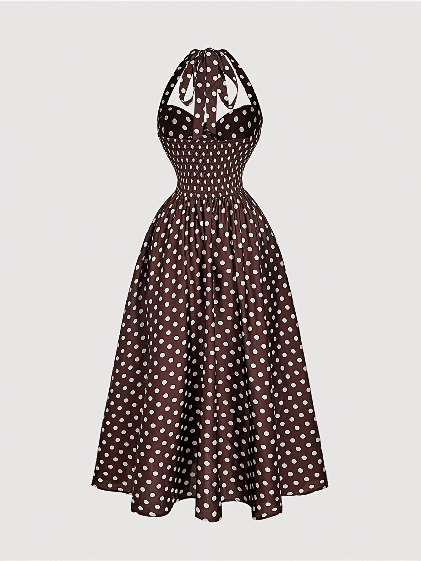 Damen Vintage Cocktailkleid mit Halterneck und schwingendem Rock – Elegantes Retro Abendkleid