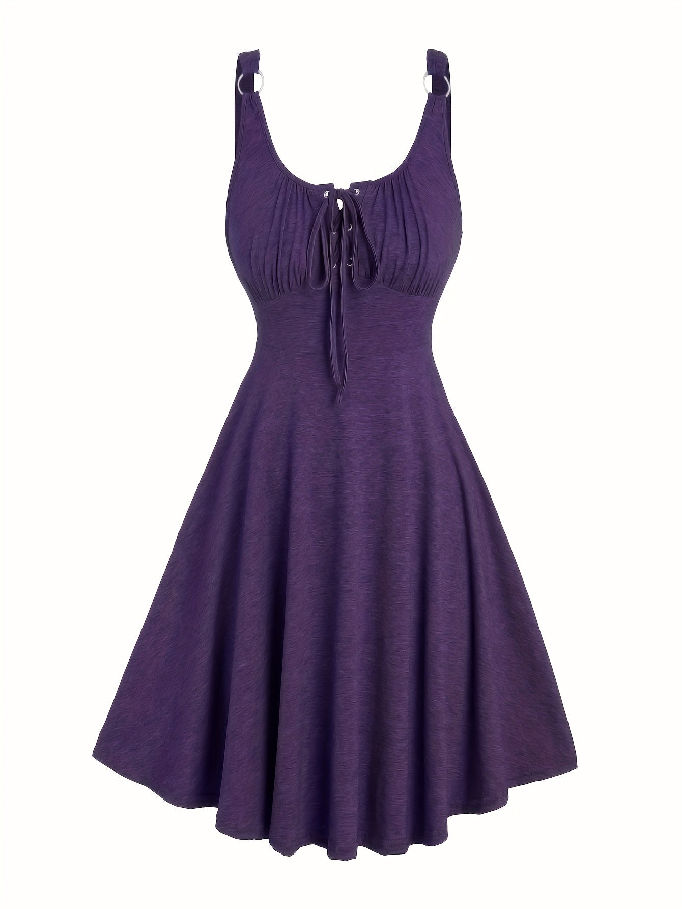 Damen Skaterkleid im Freizeitstil mit Schnürung und Schwingrock – Ideal für Alltag und Sommer