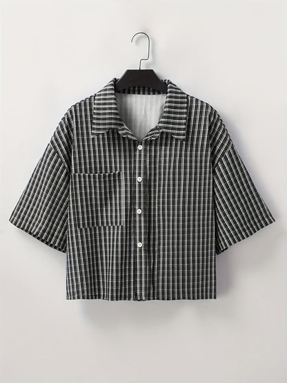 Herren Kurzarm-Hemd im modernen Streetstyle Look – Lässiges Oversize Design für Alltag und Freizeit