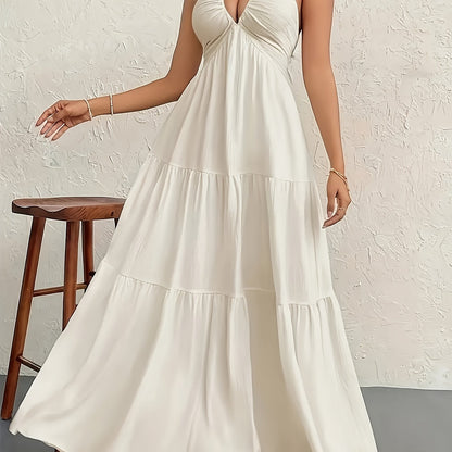 Damen Maxikleid Elegant mit Neckholder und A-Linien-Schnitt – Stilvolles Sommerkleid für besondere Anlässe