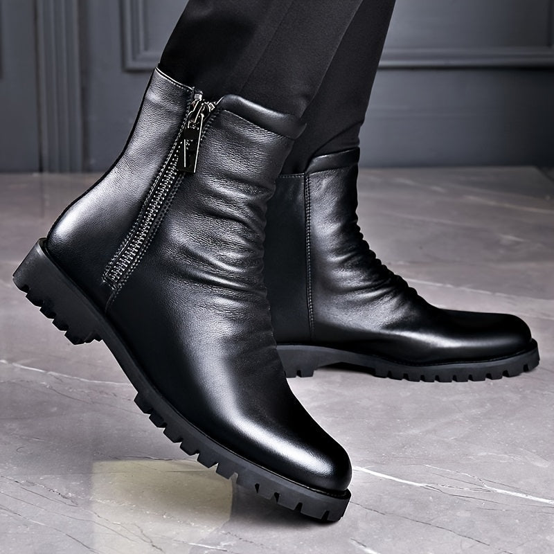 Schwarze Stiefeletten Herren mit Reißverschluss, Knöchelhohe Boots