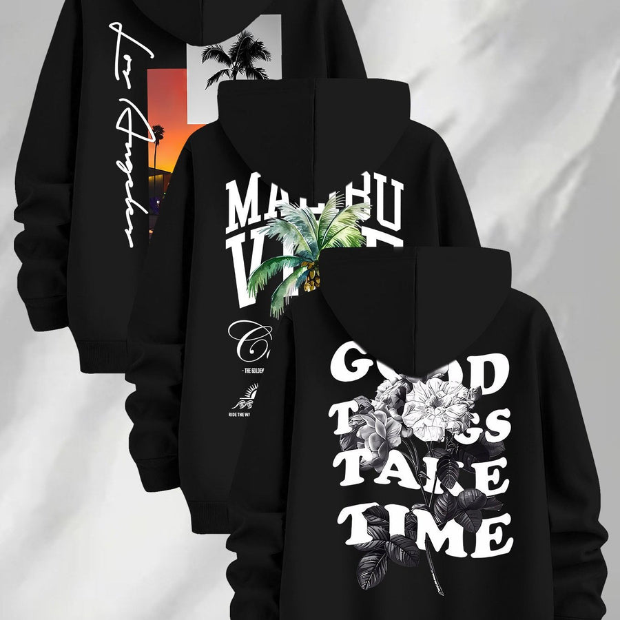 Unisex Hoodie mit Grafikdruck, Kängurutasche und Kapuze