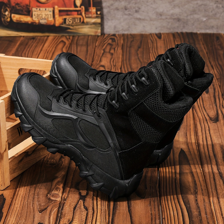 Herren Outdoor-Stiefel Schnürstiefel Hoher Schaft Profilsohle