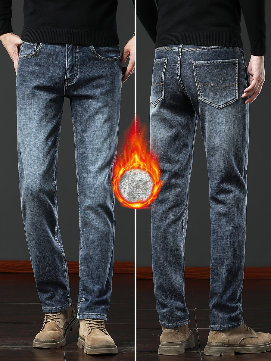 Herren Jeanshose mit Teddyfutter – Winterjeans für warme Beine, verschiedene Farben