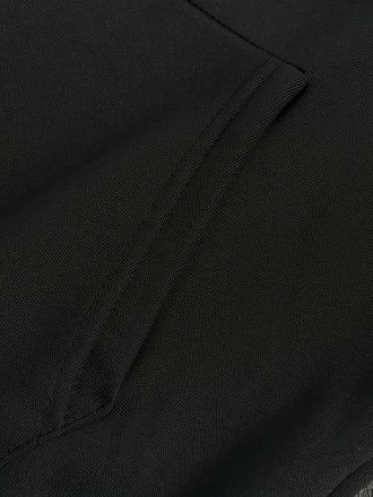 Herren Freizeit Anzug Set mit Steppweste, Kapuzenpullover und Jogginghose in Schwarz
