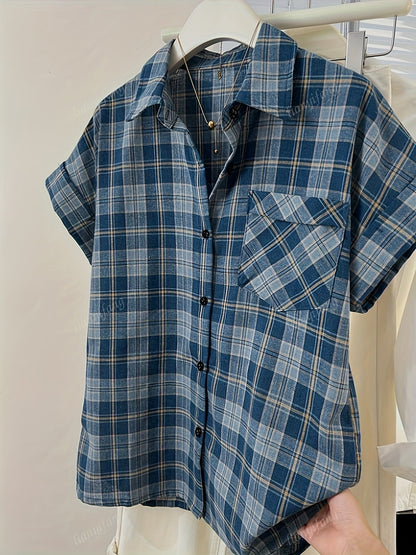 Herren Kariertes Kurzarm-Hemd im Casual-Look – Zeitloses Design für Freizeit und Büro