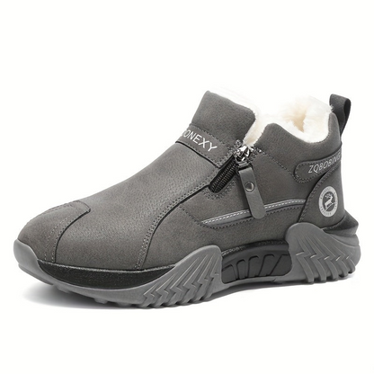 Unisex Winterstiefel gefüttert mit Reißverschluss – Grau, Schwarz, Khaki