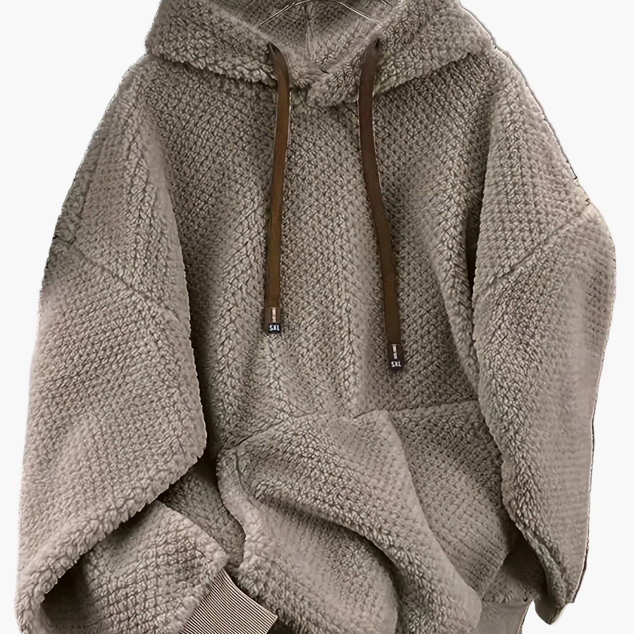 Teddy-Fleece Hoodie für Damen mit Kapuze und Kängurutasche