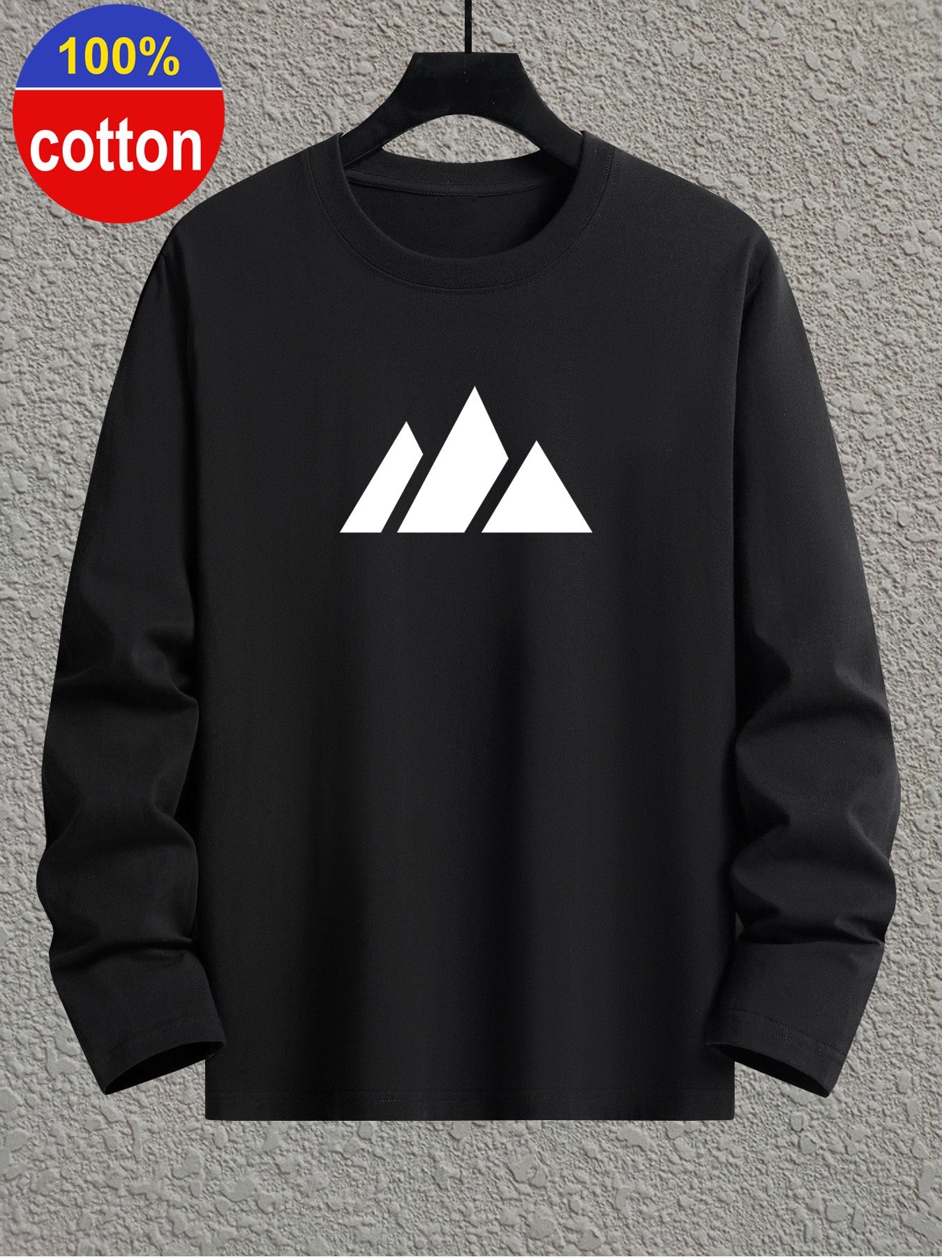 Langarmshirt mit Rundhalsausschnitt und Berg-Motiv