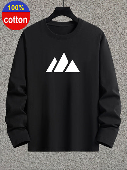 Langarmshirt mit Rundhalsausschnitt und Berg-Motiv