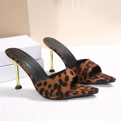 Damen High Heel Stiletto Mules mit Animal-Print – Elegante spitze Pantoletten für besondere Anlässe