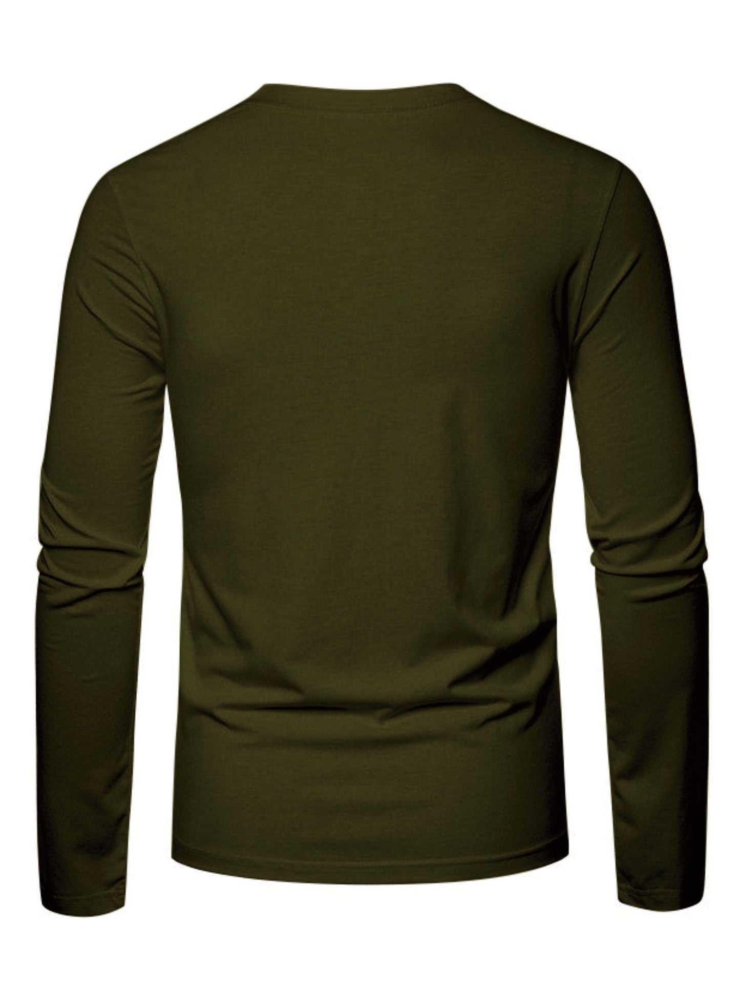 Herren Langarmshirt mit Rundhalsausschnitt und Hirsch-Logo, Freizeitshirt