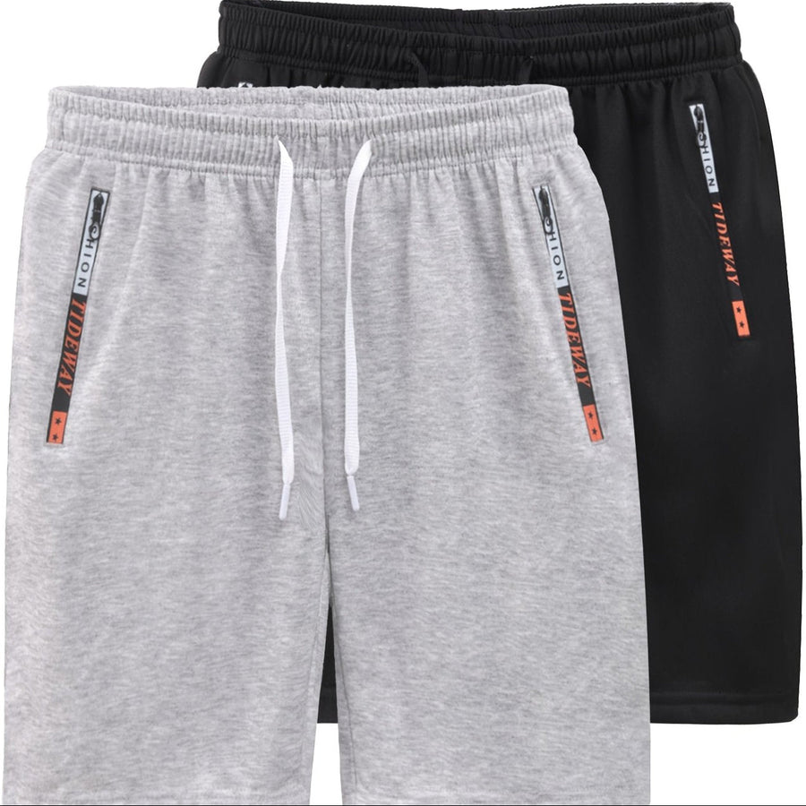 Herren Trainingsshorts 2er-Pack – Sportliche Fitness- und Freizeit-Shorts mit Reißverschlusstaschen