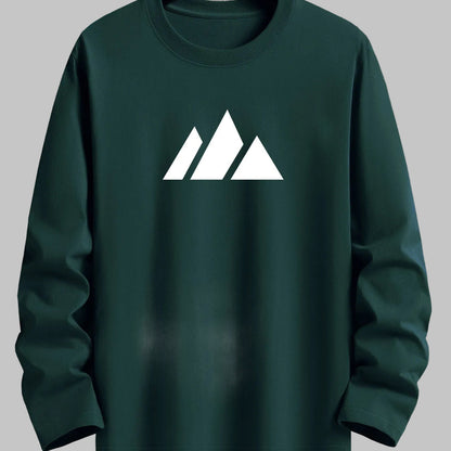 Langarmshirt mit Rundhalsausschnitt und Berg-Motiv