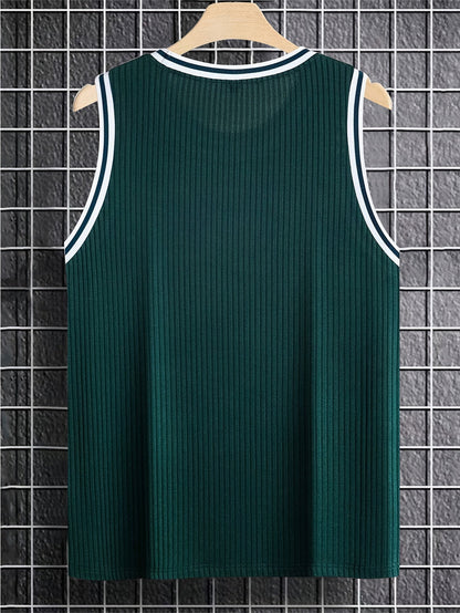 Herren Tanktop Sportlich mit Kontrastdetails – Lässiges Freizeit- und Fitnessshirt