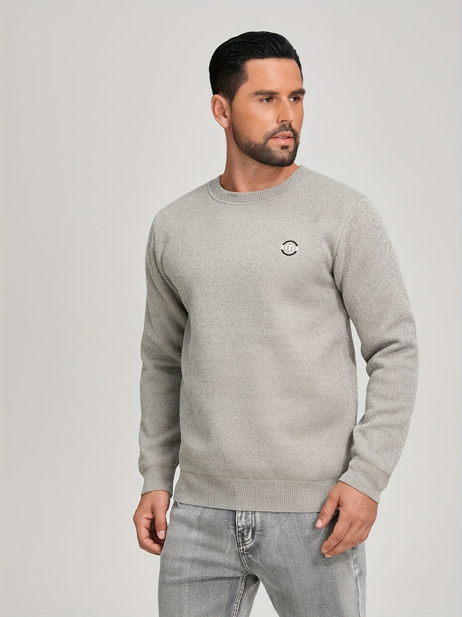 Unisex Winter Sweatshirt warm gefüttert Rundhals Grau Schwarz Khaki