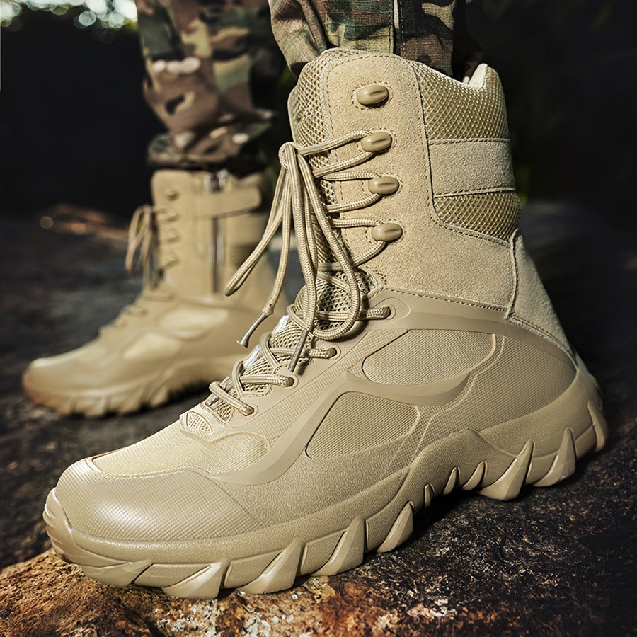 Herren Outdoor-Stiefel Schnürstiefel Hoher Schaft Profilsohle
