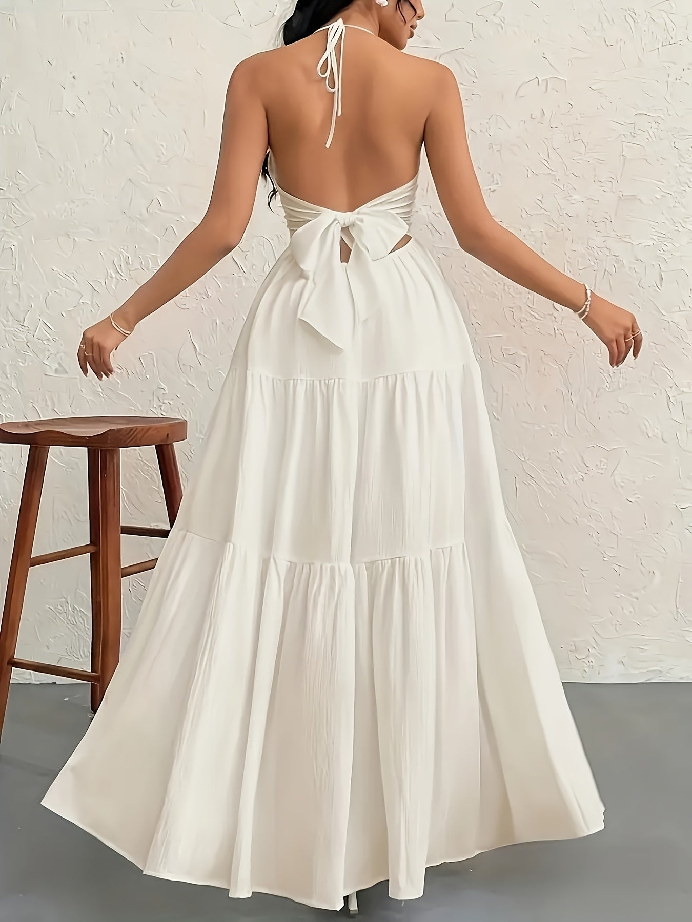 Damen Maxikleid Elegant mit Neckholder und A-Linien-Schnitt – Stilvolles Sommerkleid für besondere Anlässe