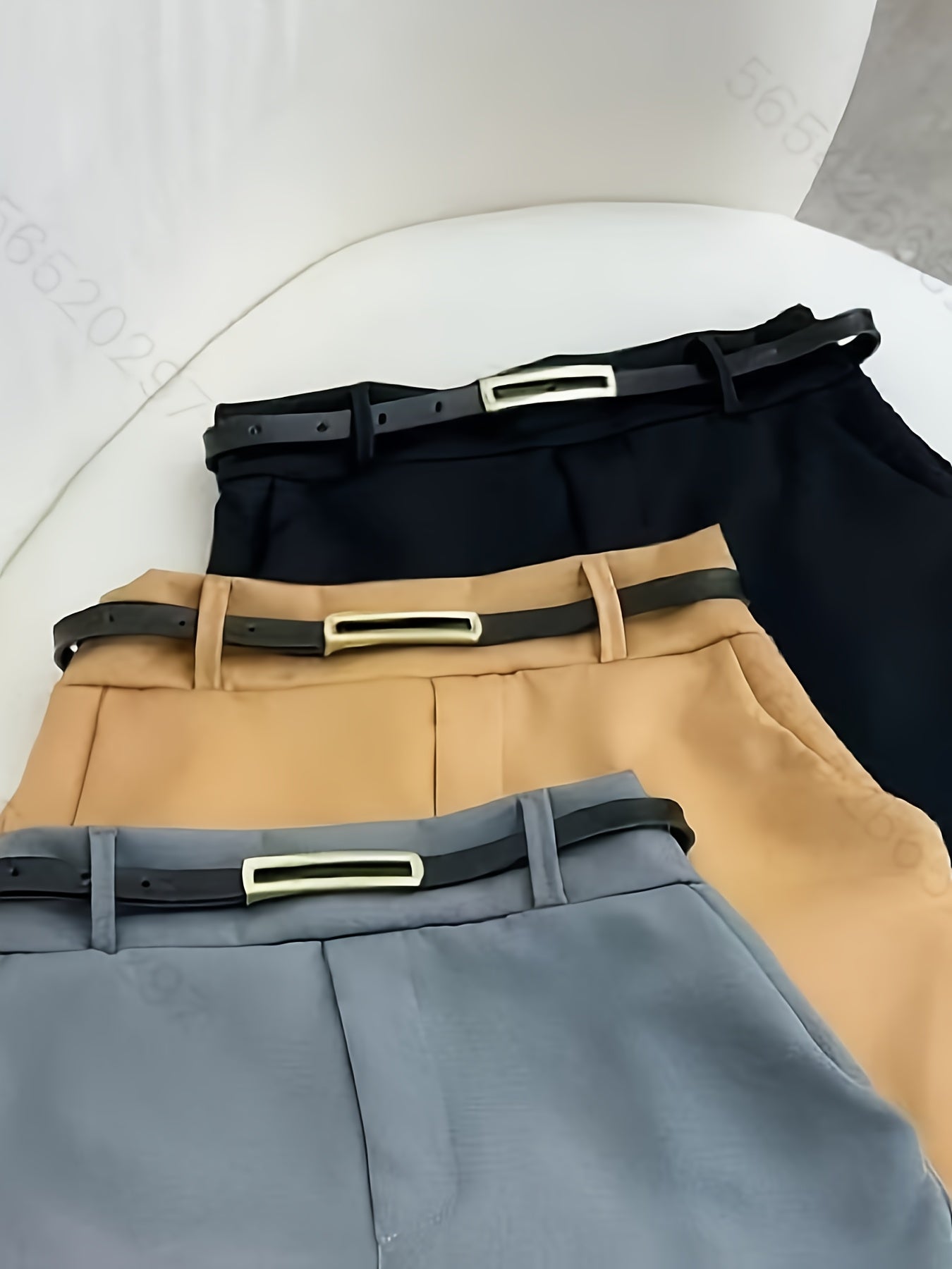 Damen High-Waist Skort mit Gürtel-Schlaufen – Eleganter Hosenrock für Büro & Freizeit
