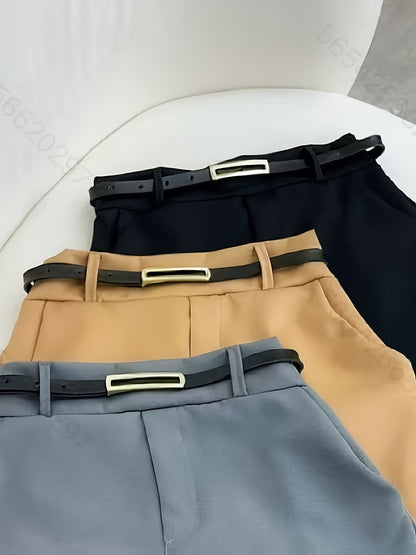 Damen High-Waist Skort mit Gürtel-Schlaufen – Eleganter Hosenrock für Büro & Freizeit