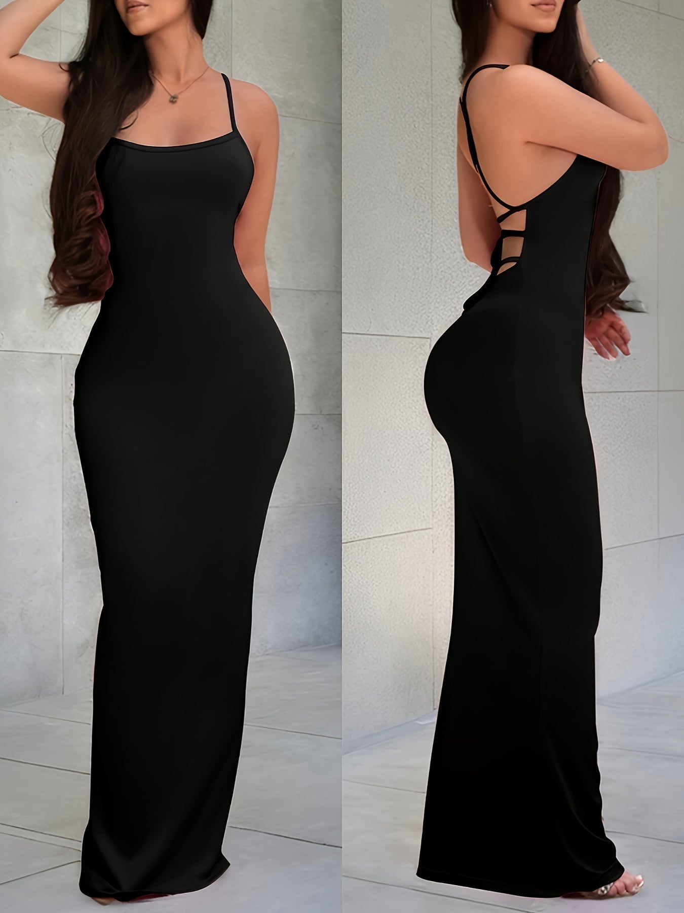 Damen Abendkleid mit Rücken Schnürung – Elegantes Maxi Kleid für besondere Anlässe