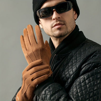 Unisex handschoenen met gestructureerd gripgedeelte en manchet in een contrasterende kleur