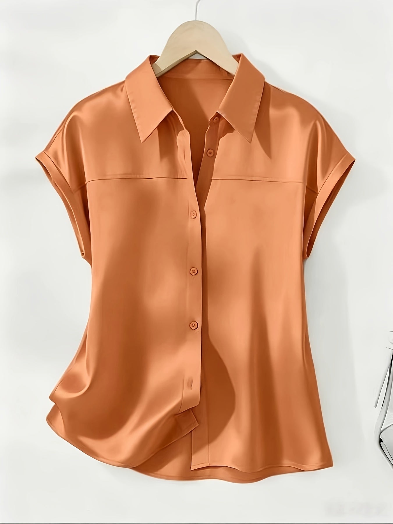 Damen Bluse mit Knopfleiste und Kragen – Elegante Kurzarmbluse für Büro und Alltag