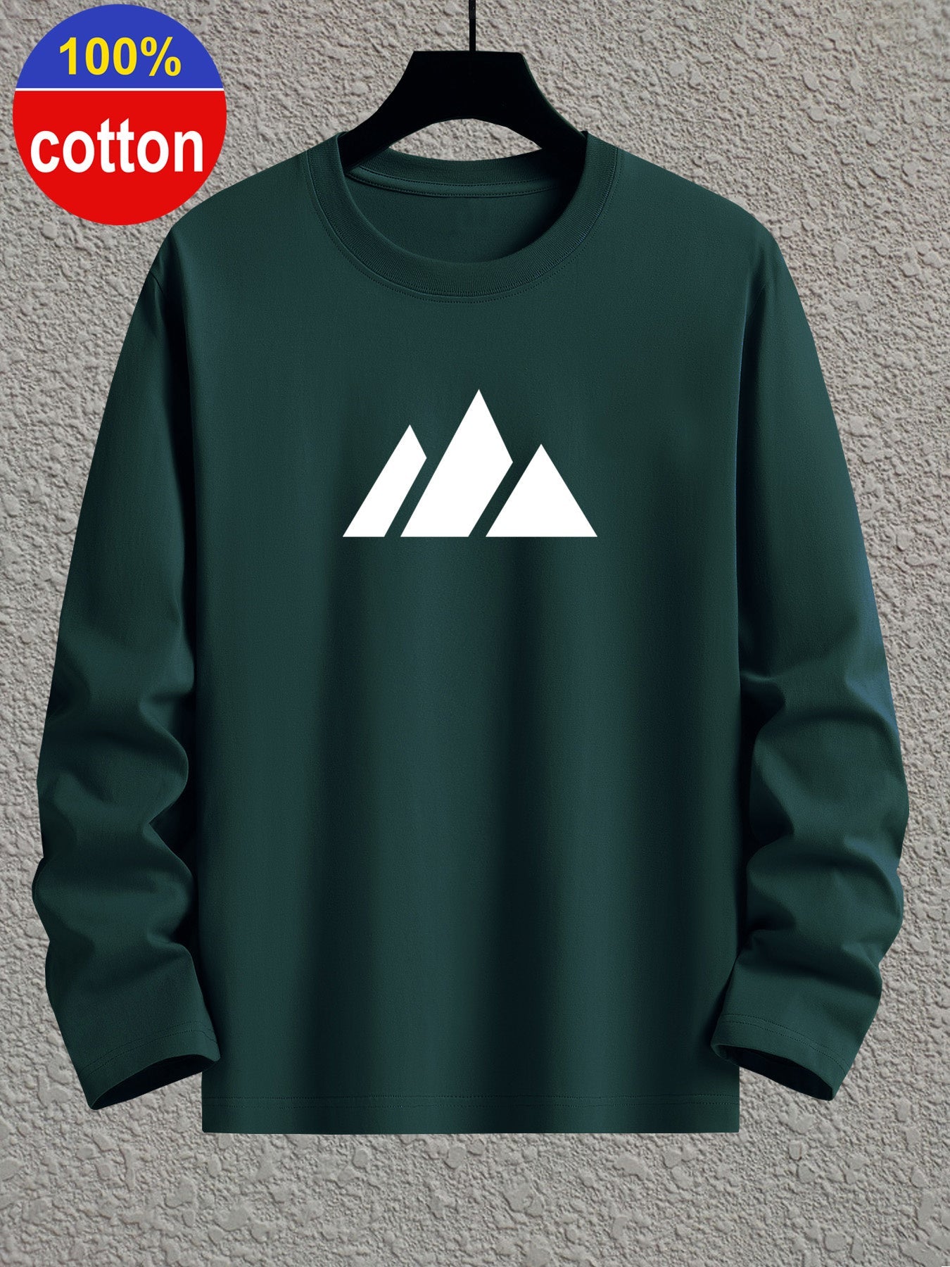Langarmshirt mit Rundhalsausschnitt und Berg-Motiv