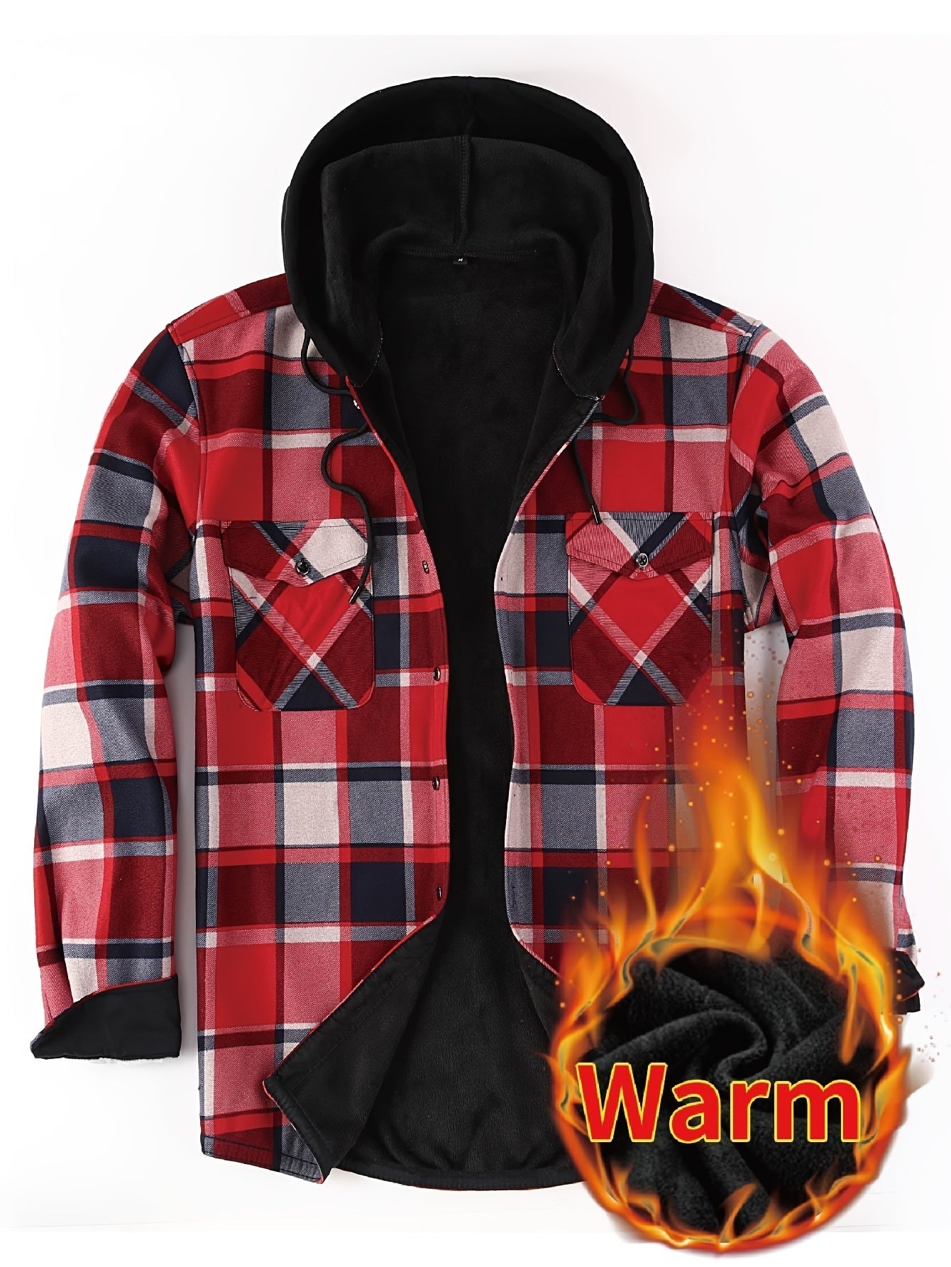 Herren Karo Hemdjacke mit Kapuze – Wärmende Freizeitmode für Outdoor und Alltag