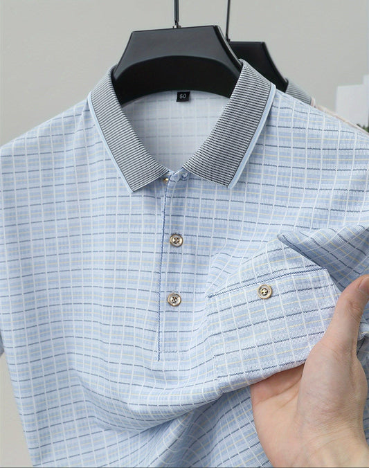 Herren Polohemd Kariert Modern Business Casual