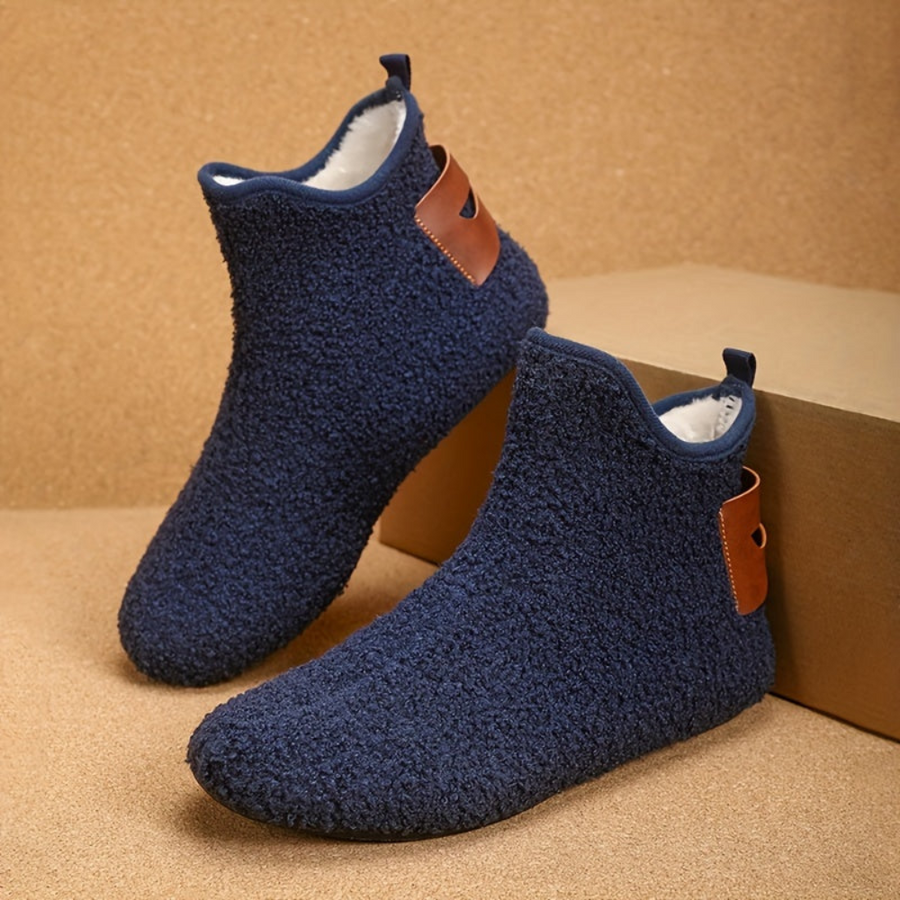 Unisex Winter Hausschuhe Plüsch Stiefeletten Warm Gefütterte Hausstiefel