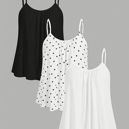 Damen Spaghettiträger Top Set – Locker geschnittene, elegante Basics für Alltag & Freizeit
