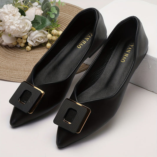 Damen Elegante Spitzenschuhe mit Schnalle – Klassische Flats für Büro und Alltag
