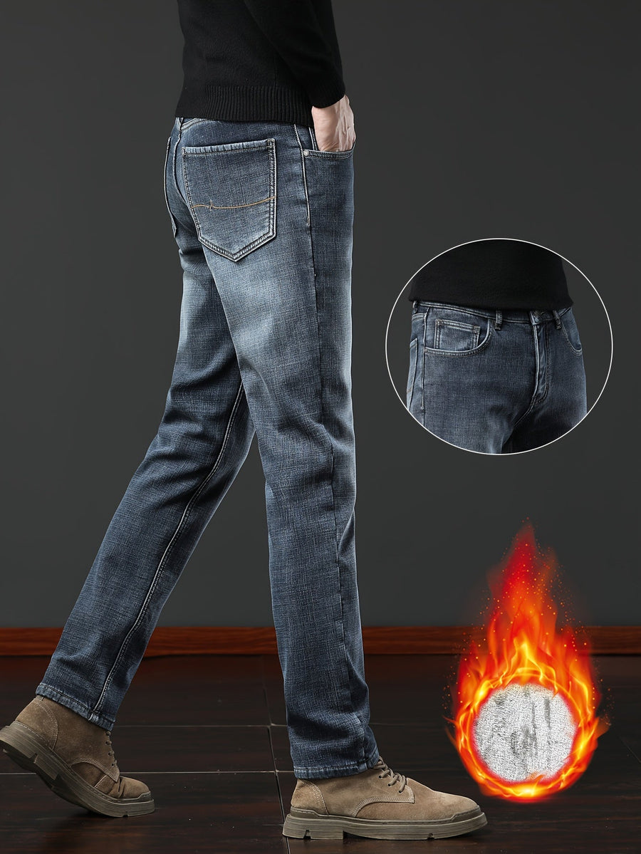 Herren Jeanshose mit Teddyfutter – Winterjeans für warme Beine, verschiedene Farben