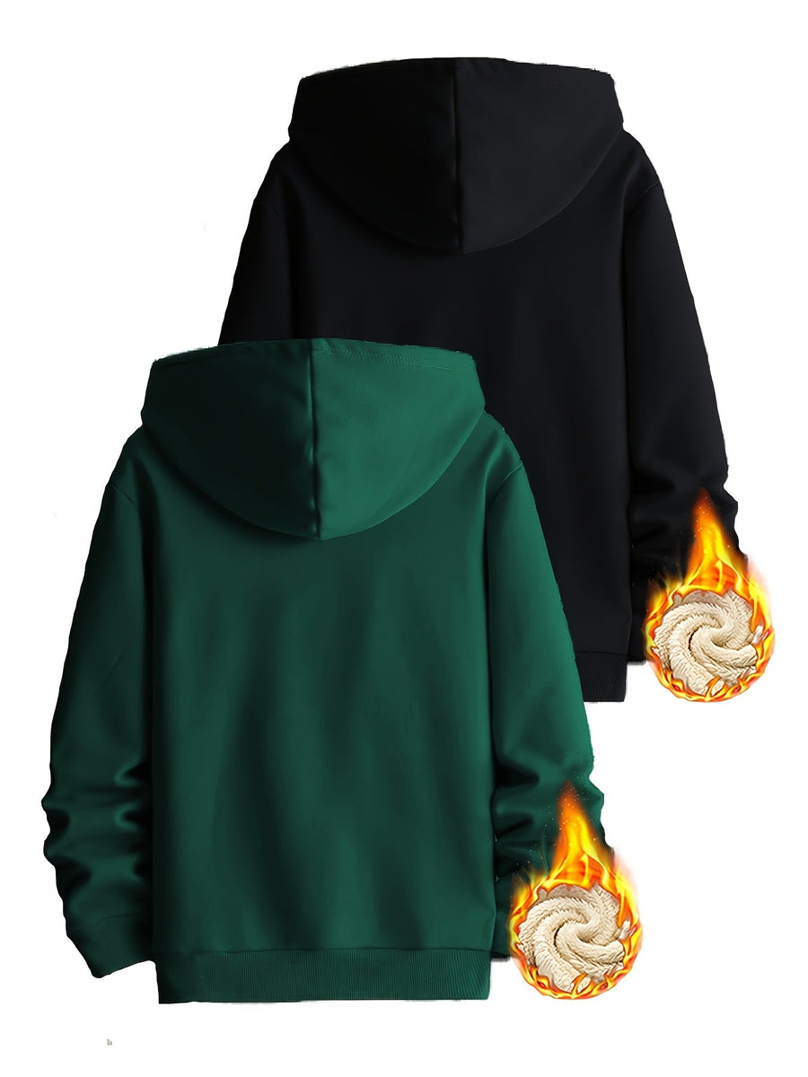 Unisex Hoodie mit Plüschfutter – Warmer Kapuzenpullover mit Kängurutasche