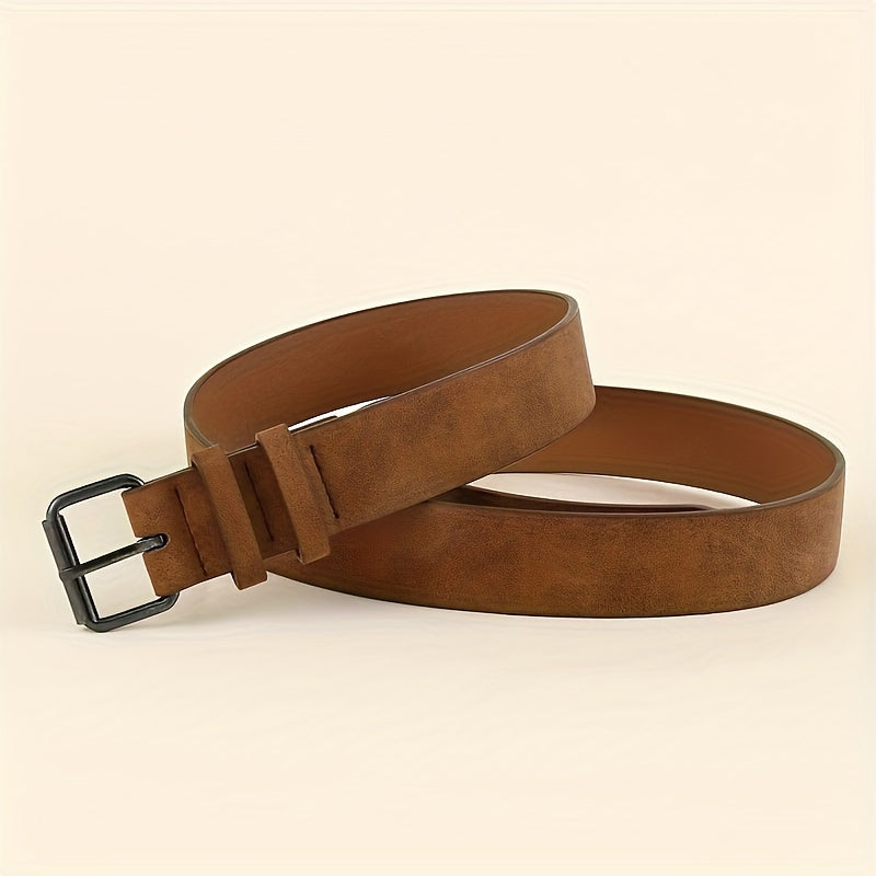 Brauner Wildleder-Gürtel mit Metallschnalle