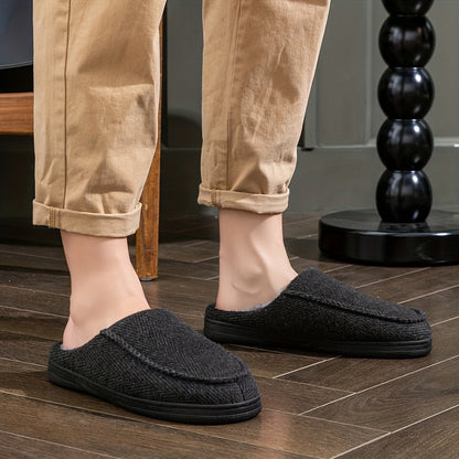 Unisex Hausschuhe Slipper Kariert Schwarz Weiß mit Plüschfutter