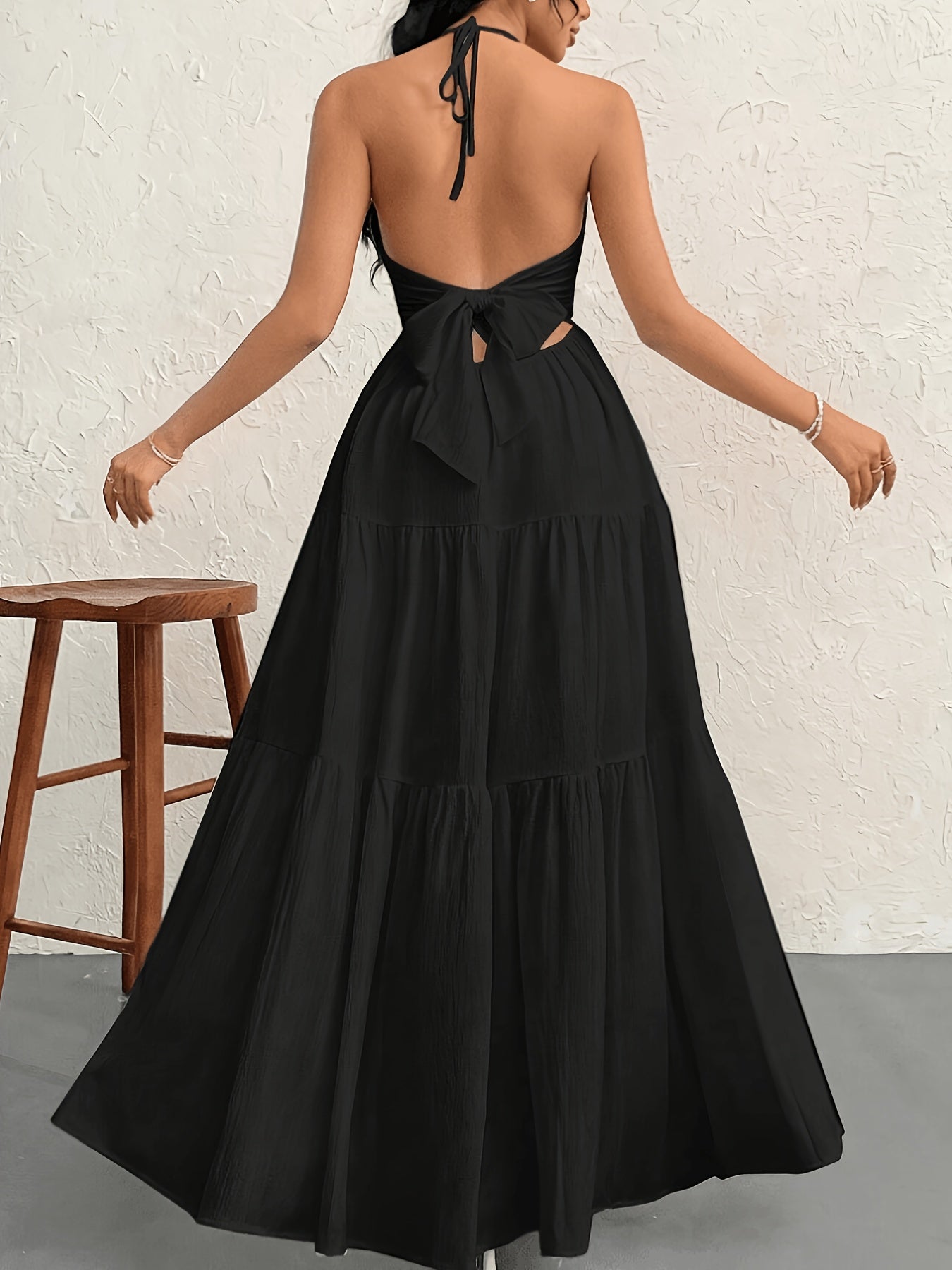 Damen Maxikleid Elegant mit Neckholder und A-Linien-Schnitt – Stilvolles Sommerkleid für besondere Anlässe