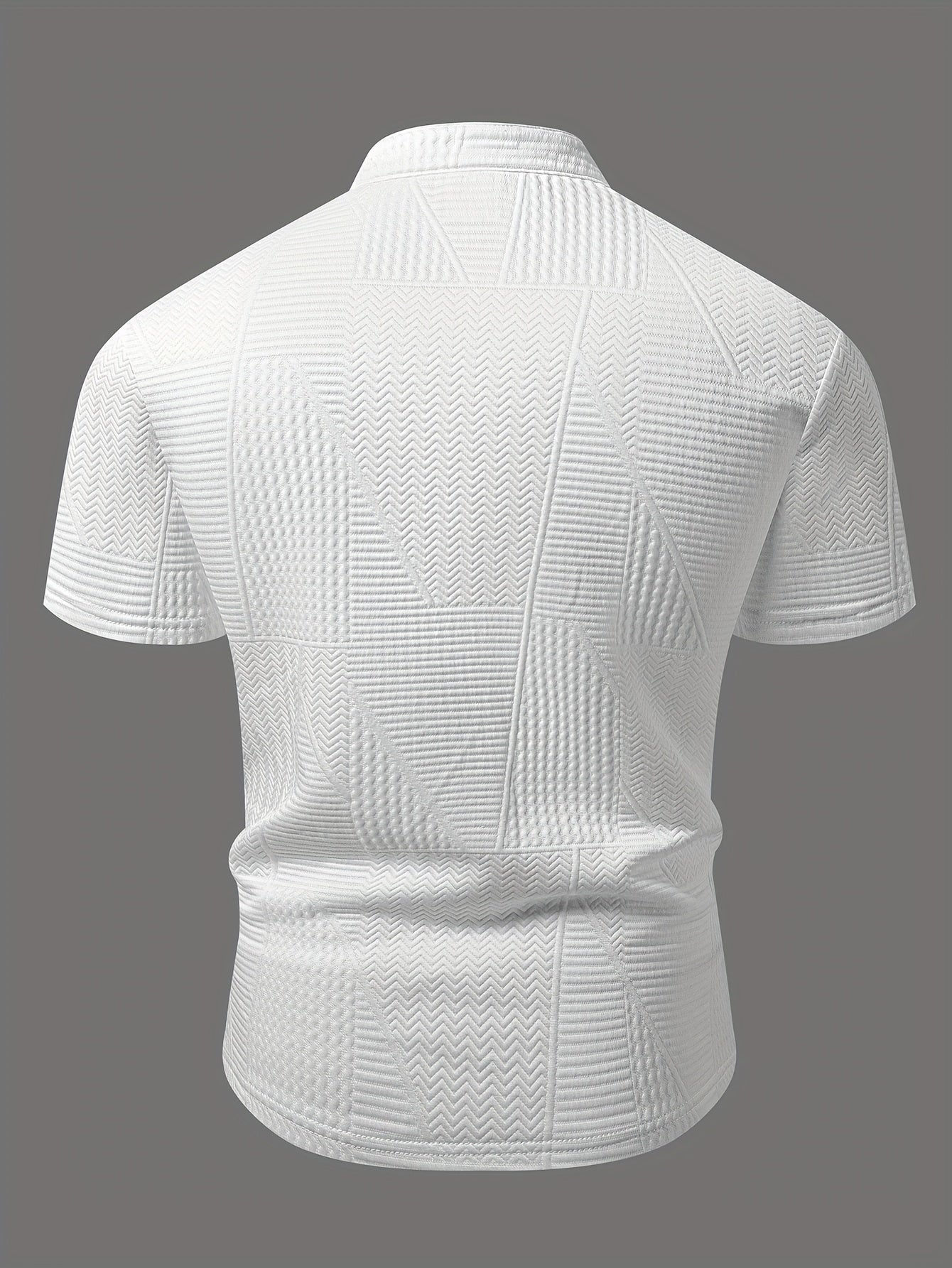 Herren Henley Shirt mit Strukturmuster – Modern, Smart-Casual, Vielseitig