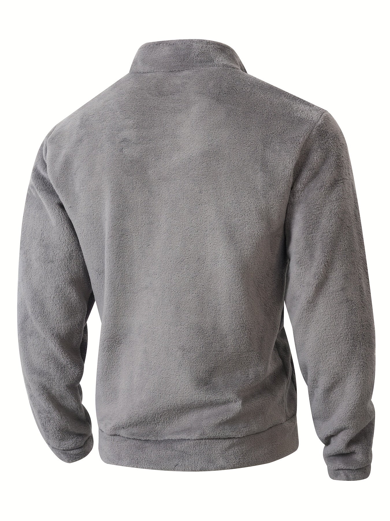 Fleece Pullover Herren mit Reißverschluss und Bauchtasche Stehkragen