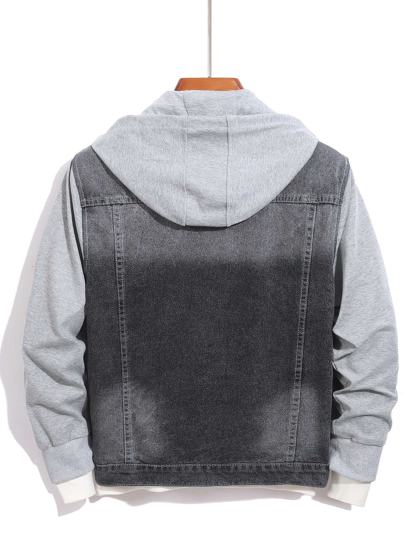 Herren Jeansjacke mit Kapuze und langen Ärmeln