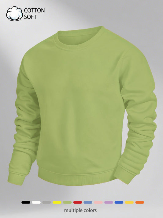 Herren Klassischer Rundhals Sweatshirt – Komfortabler Alltags-Pullover für vielseitige Outfits