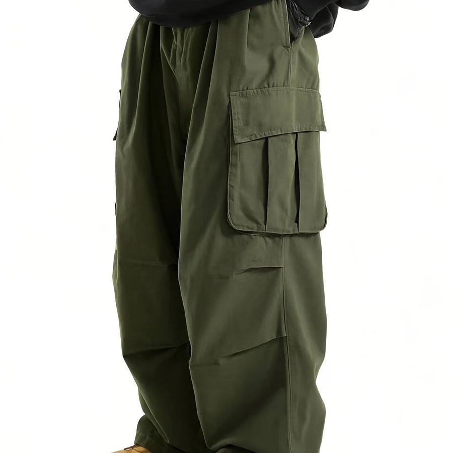 Herren Baggy Cargo Hosen Streetwear mit weitem Bein und großen Taschen
