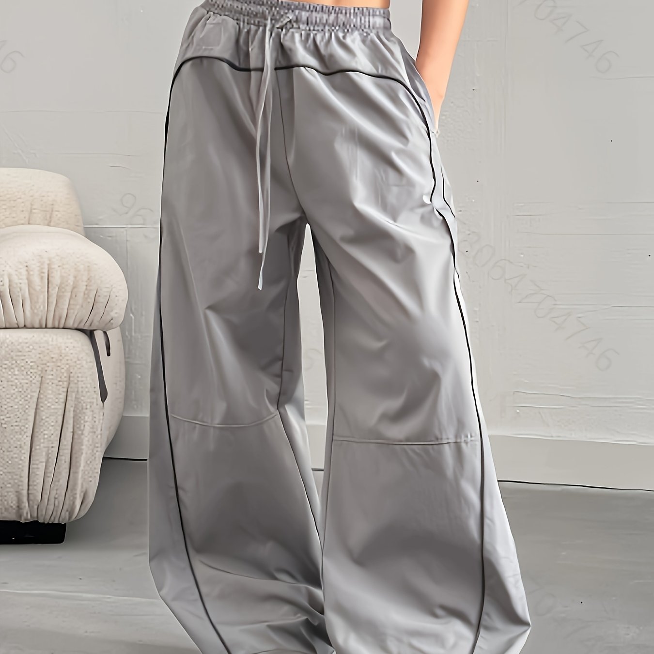 Damen Weite Streetwear Jogginghose mit Paspelierung – Urbaner Freizeitstil