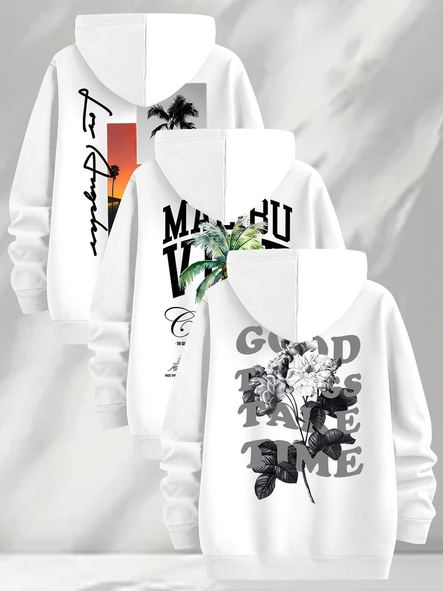 Unisex Hoodie mit Grafikdruck, Kängurutasche und Kapuze