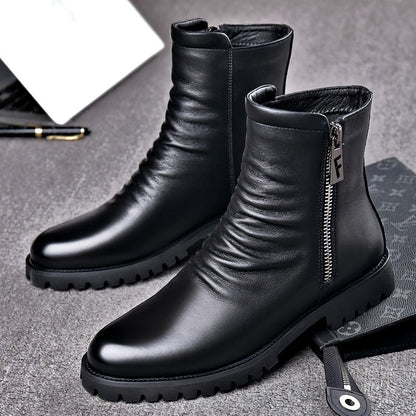 Schwarze Stiefeletten Herren mit Reißverschluss, Knöchelhohe Boots