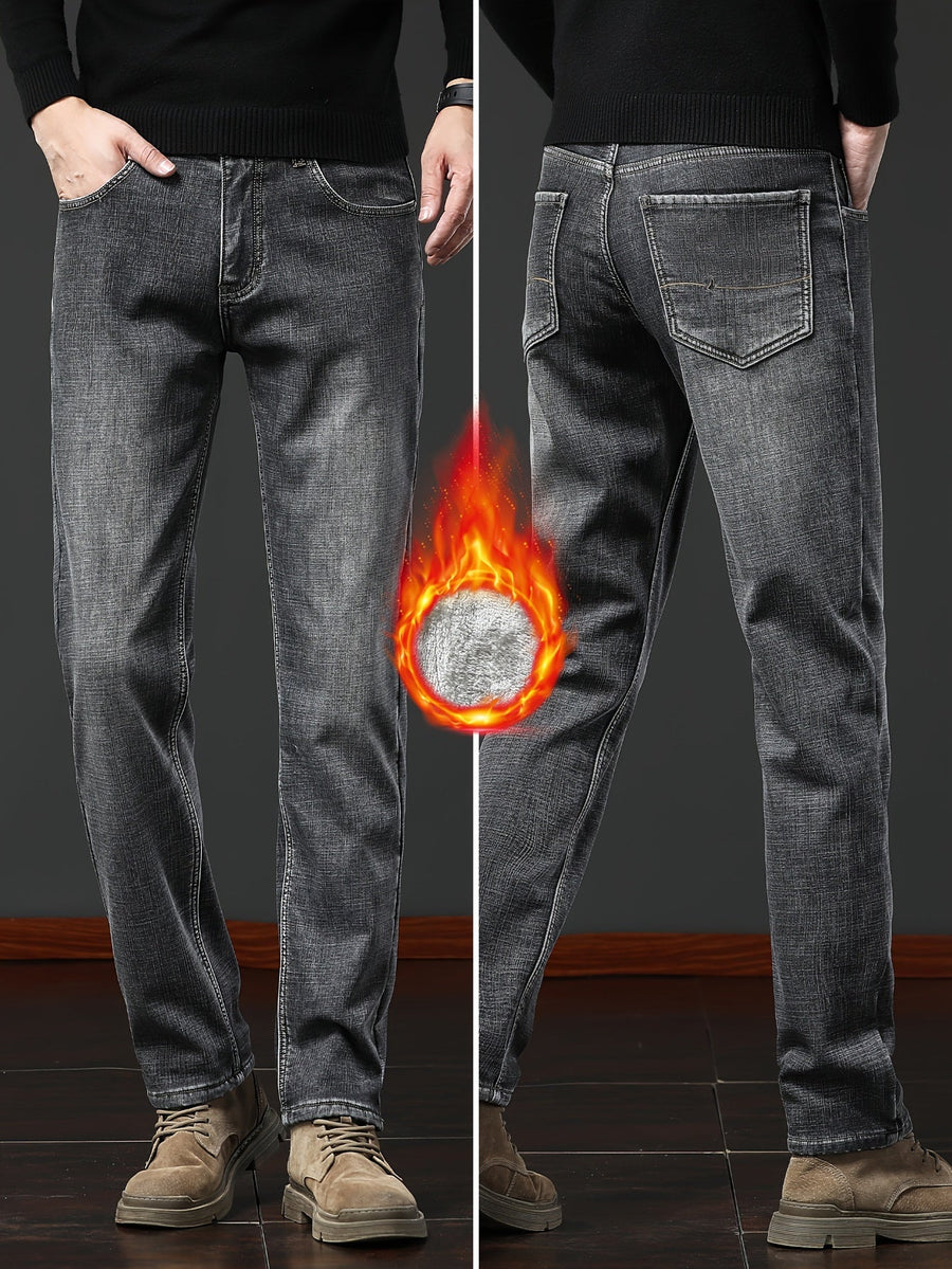 Herren Jeanshose mit Teddyfutter – Winterjeans für warme Beine, verschiedene Farben